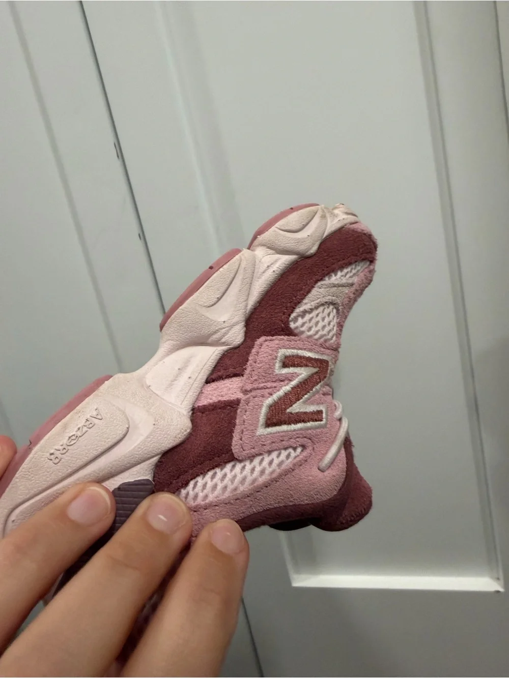 New Balance Kids Pink and Maroon Athletic Sneakers